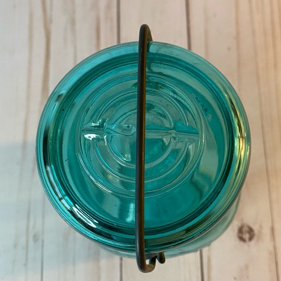 Vintage Turquoise Ball IDEAL Wire Lidded Canning Jar - Picture 5 of 7